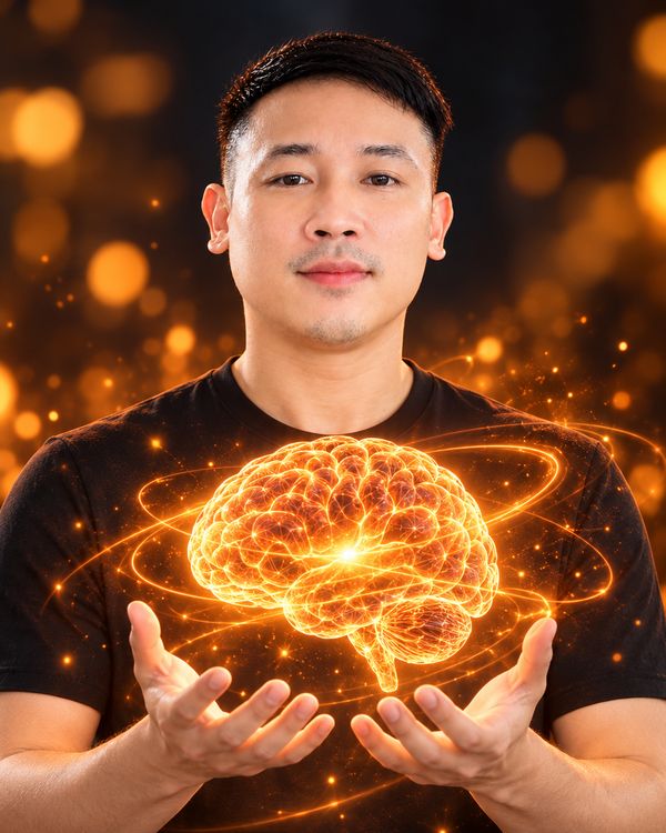 Anh Thái với hình ảnh bộ não AI